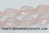 CRQ87 15.5 inches 12*18mm faceted teardrop natural rose quartz beads