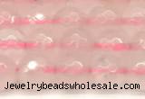 CRQ875 15 inches 6mm faceted round rose quartz beads