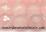 CRQ876 15 inches 8mm faceted round rose quartz beads