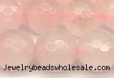 CRQ877 15 inches 10mm faceted round rose quartz beads