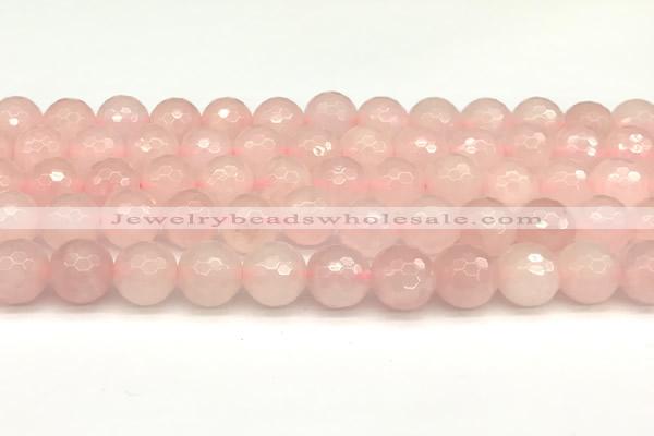 CRQ877 15 inches 10mm faceted round rose quartz beads