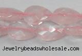 CRQ88 15.5 inches 13*18mm faceted teardrop natural rose quartz beads