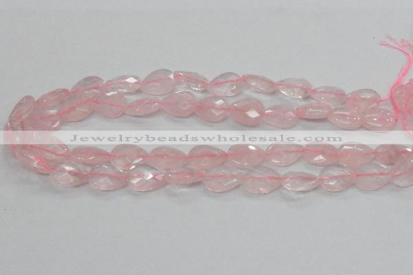 CRQ88 15.5 inches 13*18mm faceted teardrop natural rose quartz beads