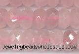 CRQ880 15 inches 5*8mm faceted rondelle rose quartz beads