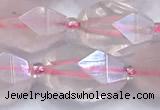 CRQ885 15 inches 11*15mm - 13*20mm faceted nuggets AB-color rose quartz beads