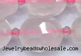 CRQ886 15 inches 12*16mm - 14*20mm faceted nuggets AB-color rose quartz beads