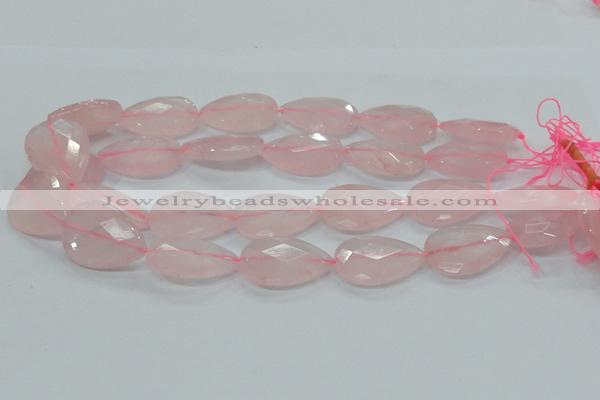 CRQ90 15.5 inches 20*30mm faceted teardrop natural rose quartz beads