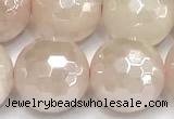 CRQ913 15 inches 12mm faceted round AB-color rose quartz beads