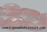 CRQ92 15.5 inches 18*25mm faceted oval natural rose quartz beads