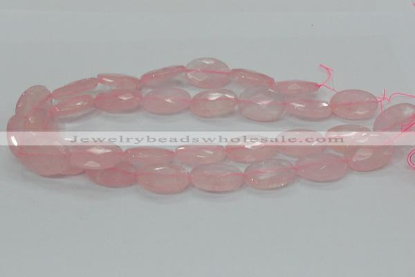 CRQ92 15.5 inches 18*25mm faceted oval natural rose quartz beads