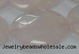 CRQ95 15.5 inches 30*40mm faceted oval natural rose quartz beads