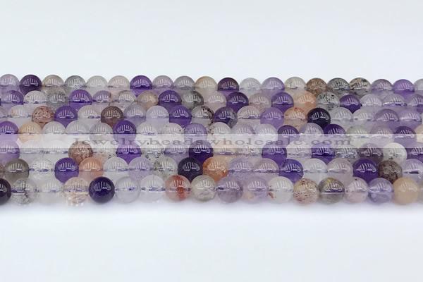 CRU1012 15.5 inches 6mm round mixed rutilated quartz beads