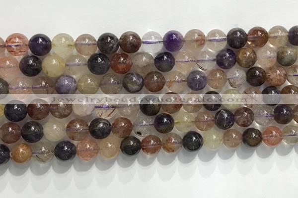 CRU1031 15.5 inches 8mm round mixed rutilated quartz beads wholesale