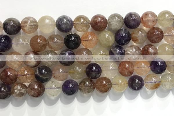 CRU1033 15.5 inches 12mm round mixed rutilated quartz beads wholesale