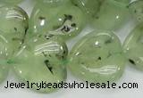 CRU108 15.5 inches 20*20mm heart green rutilated quartz beads