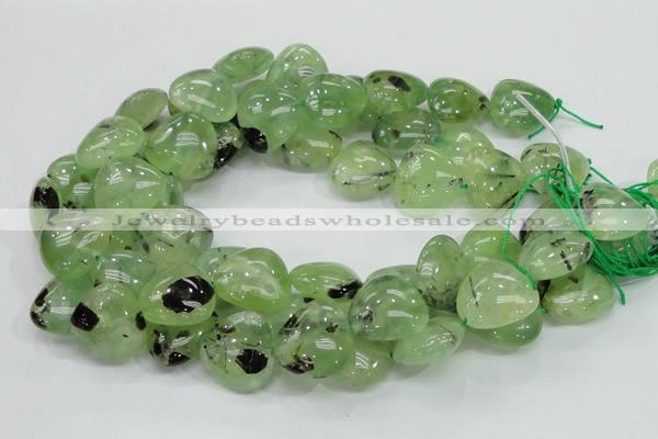 CRU109 15.5 inches 23*23mm heart green rutilated quartz beads