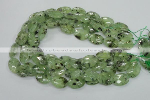 CRU115 15.5 inches 18*25mm faceted oval green rutilated quartz beads