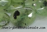 CRU116 15.5 inches 22*30mm faceted oval green rutilated quartz beads