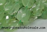 CRU119 15.5 inches 13*17mm faceted freeform green rutilated quartz beads