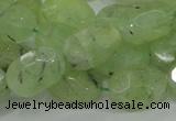 CRU123 15.5 inches 12*18mm faceted nugget green rutilated quartz beads