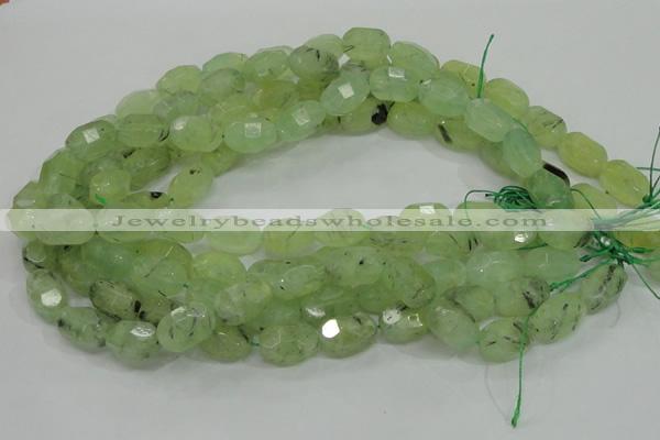 CRU123 15.5 inches 12*18mm faceted nugget green rutilated quartz beads