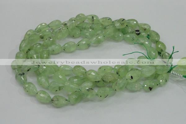 CRU126 15.5 inches 13*19mm faceted teardrop green rutilated quartz beads