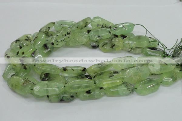 CRU128 15.5 inches 17*33mm faceted rectangle green rutilated quartz beads