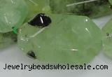 CRU129 15.5 inches 22*38mm faceted rectangle green rutilated quartz beads