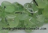 CRU130 15.5 inches 11*13mm faceted freeform green rutilated quartz beads