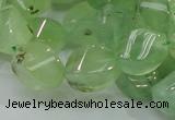 CRU131 15.5 inches 10*15mm twisted green rutilated quartz beads