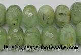 CRU143 15.5 inches 13*18mm faceted rondelle green rutilated quartz beads