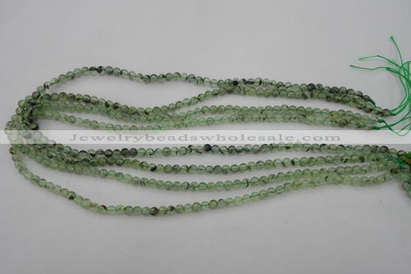 CRU145 15.5 inches 4mm round green rutilated quartz beads