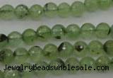 CRU152 15.5 inches 8mm faceted round green rutilated quartz beads