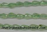 CRU170 15.5 inches 6*10mm faceted teardrop green rutilated quartz beads