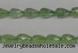 CRU171 15.5 inches 7*10mm faceted teardrop green rutilated quartz beads