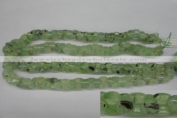 CRU180 Top-drilled 10*12mm bone green rutilated quartz beads