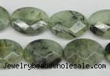 CRU190 15.5 inches 15*20mm faceted oval green rutilated quartz beads