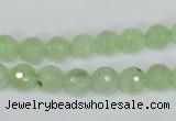 CRU201 15.5 inches 8mm faceted round green rutilated quartz beads