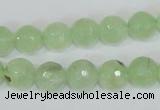 CRU204 15.5 inches 14mm faceted round green rutilated quartz beads