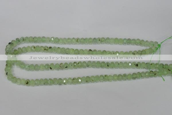 CRU206 15.5 inches 5*8mm faceted rondelle green rutilated quartz beads