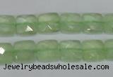 CRU212 15 inches 10*10mm faceted square green rutilated quartz beads