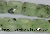 CRU213 15 inches 16*16mm faceted square green rutilated quartz beads