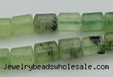 CRU225 15.5 inches 9*11mm tube green rutilated quartz beads