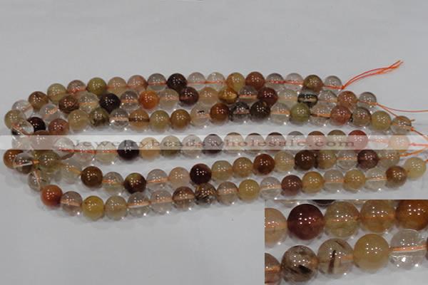 CRU455 15.5 inches 10mm round Multicolor rutilated quartz beads