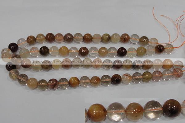 CRU456 15.5 inches 12mm round Multicolor rutilated quartz beads