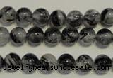 CRU502 15.5 inches 8mm round black rutilated quartz beads wholesale