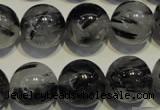 CRU506 15.5 inches 16mm round black rutilated quartz beads wholesale