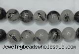 CRU51 15.5 inches 6mm round black rutilated quartz beads wholesale