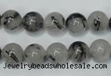 CRU53 15.5 inches 10mm round black rutilated quartz beads wholesale