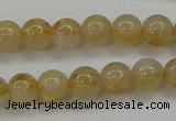 CRU551 15.5 inches 6mm round golden rutilated quartz beads